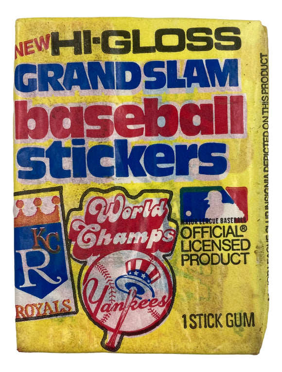 1978 Fleer MLB Baseball Hi-Gloss Grandslam Sticker Card Wax Pack
