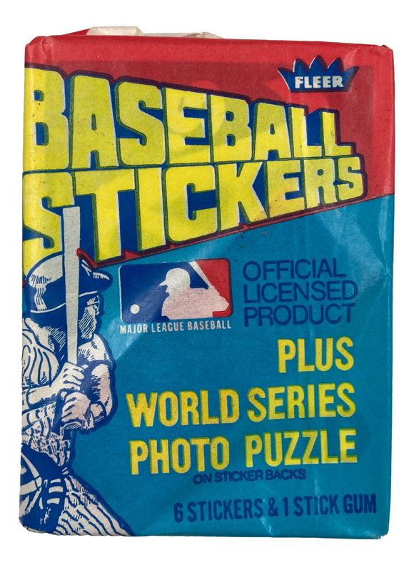 1979 Fleer MLB Baseball 6 Sticker Card Wax Pack