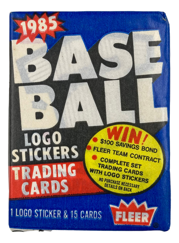 1985 Fleer MLB Baseball 15 Card Wax Pack