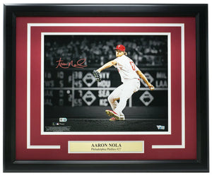 Aaron Nola Phillies Signed Framed 11x14 Spotlight Photo Fanatics Sports Integrity