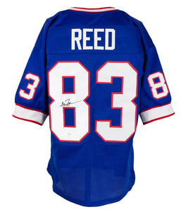 Andre Reed Signed Custom Blue Pro Style Football Jersey JSA ITP Sports Integrity