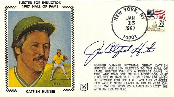 Catfish Hunter Signed Oakland A's Envelope BAS Y19906 Sports Integrity