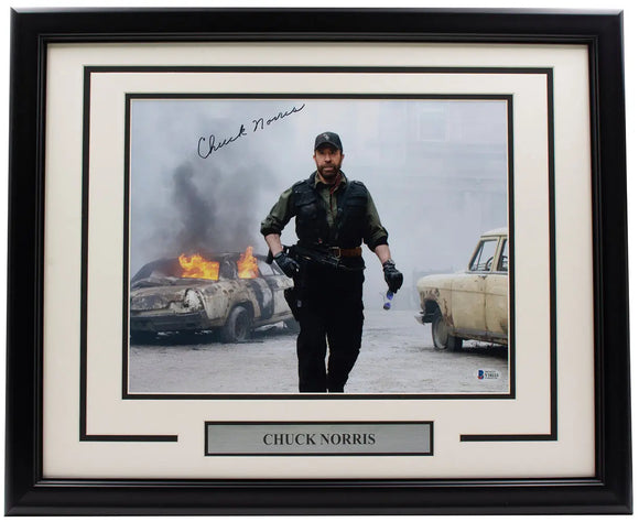 Chuck Norris Signed Framed The Expendables 2 11x14 Photo BAS Sports Integrity