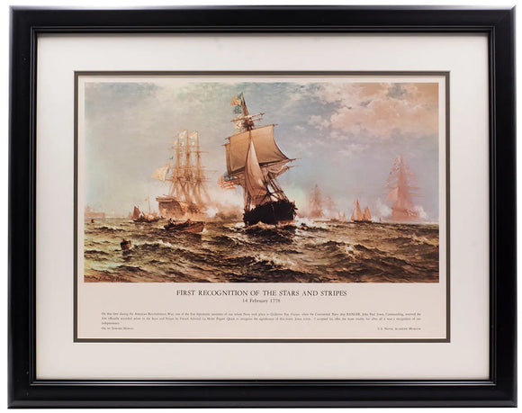 First Recognition of the Stars and Stripes Framed 16x20 Historical Navy Photo Sports Integrity