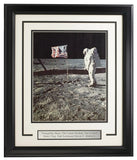 Tranquility Base Edwin Aldrin w/ Flag Framed 11x14 NASA Photo Sports Integrity