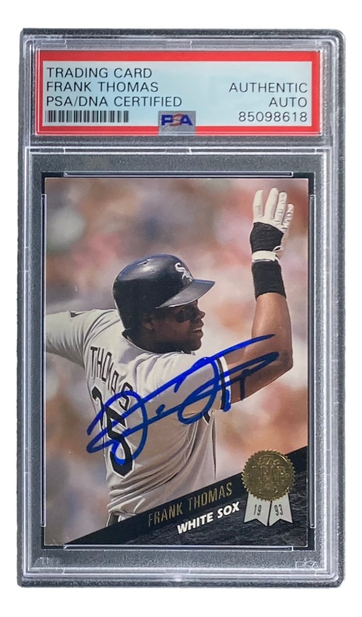 Frank Thomas Signed 1993 Leaf #195 Chicago White Sox Trading Card