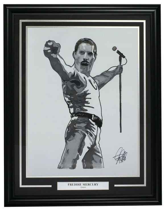 Freddie Mercury Framed Queen 18x24 Artist Print Sports Integrity
