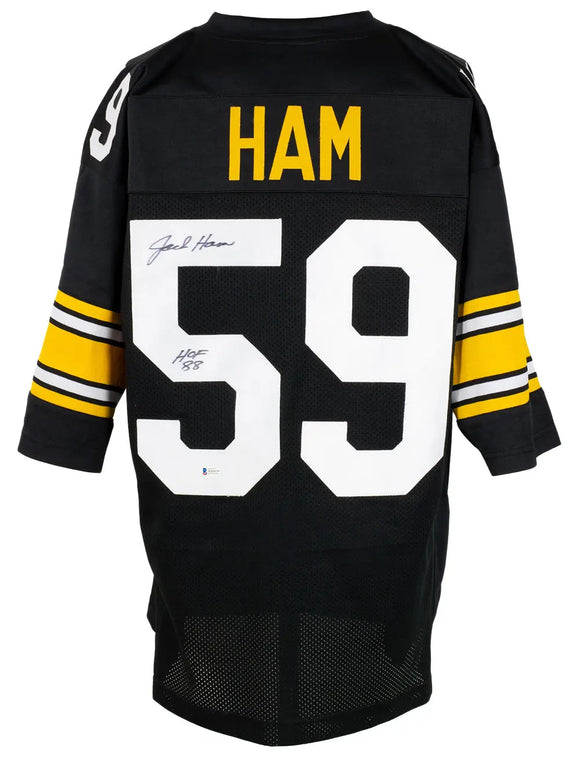 Jack Ham Signed Black Custom Pro Style Football Jersey HOF 88 BAS ITP Sports Integrity