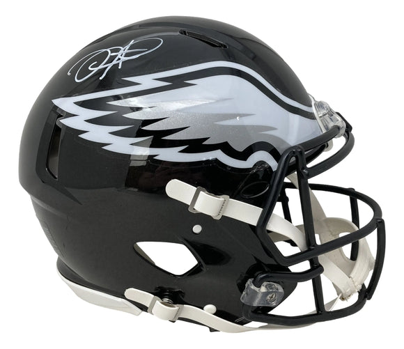Jalen Hurts Signed Eagles FS Alt Black Speed Authentic Helmet BAS ITP+Hurts Holo Sports Integrity