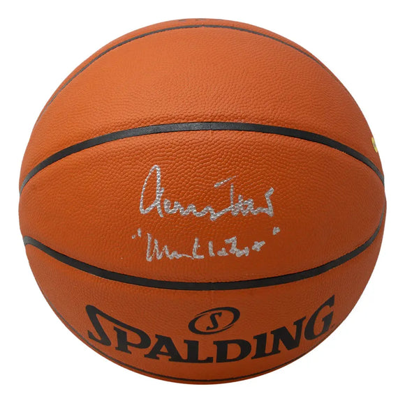 Jerry West Signed LA Lakers Spalding Replica Basketball Mr Clutch Inscribed PSA Sports Integrity