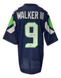 Kenneth Walker III Seattle Signed Navy Blue Football Jersey BAS