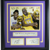Kobe Bryant & Shaq Framed 8x10 Lakers Trophy Photo w/Laser Engraved Photo