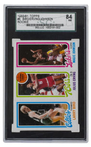 Larry Bird Julius Erving Magic Johnson 1980-81 Topps #6 Rookie Card SGC 84 Sports Integrity