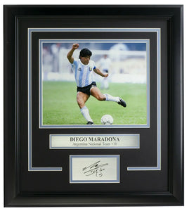 Diego Maradona Framed 8x10 Argentina Photo w/Laser Engraved Signature Sports Integrity