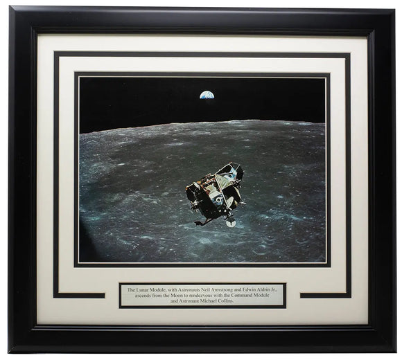 Lunar Module with Armstrong and Aldrin Framed 11x14 NASA Photo Sports Integrity