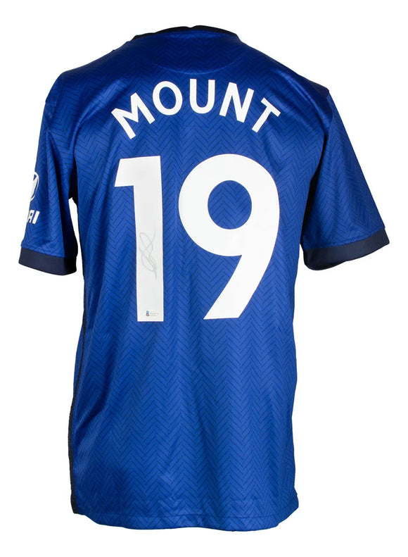 Mason Mount Signed In Silver Blue Chelsea FC Soccer Jersey BAS ITP Sports Integrity