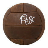 Pele Signed Full Size Vintage Brown Throwback Soccer Ball BAS