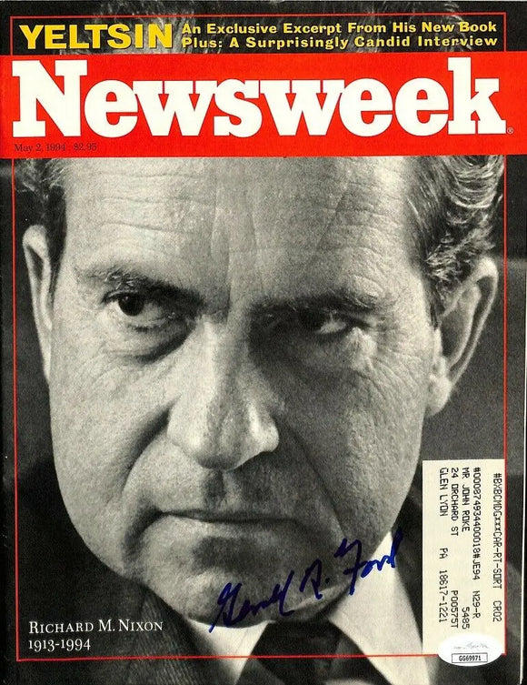 President Gerald Ford Signed Newsweek Magazine JSA Sports Integrity