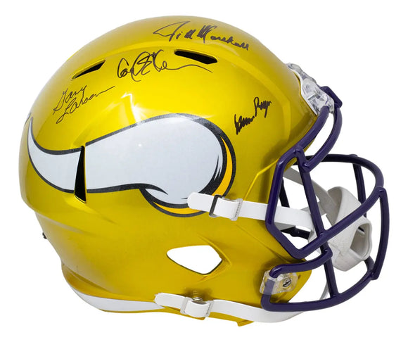 Purple People Eaters Signed Minnesota Vikings Speed Replica Flash Helmet BAS Sports Integrity