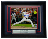 Shane Bieber Signed Framed 8x10 Cleveland Indians White Jersey Pitch Photo BAS Sports Integrity