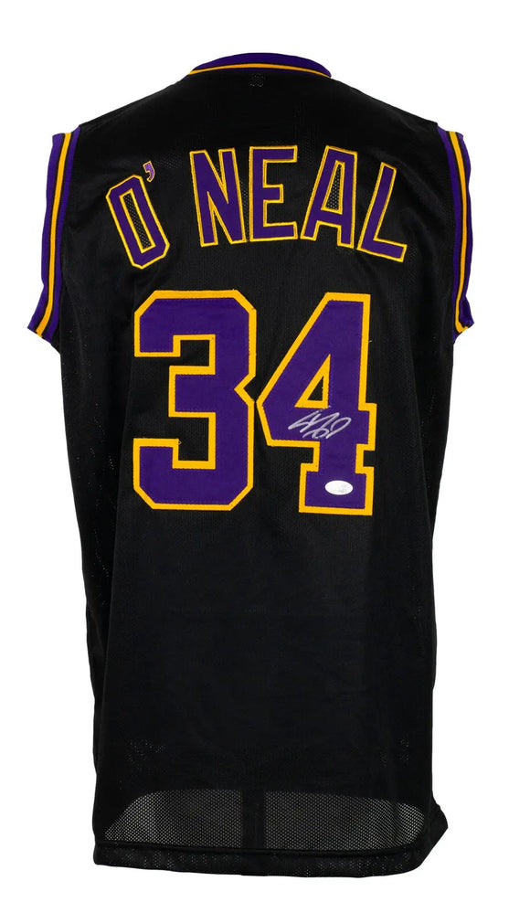 Shaquille O'Neal Signed Custom Black Pro Style Basketball Jersey JSA ITP Sports Integrity