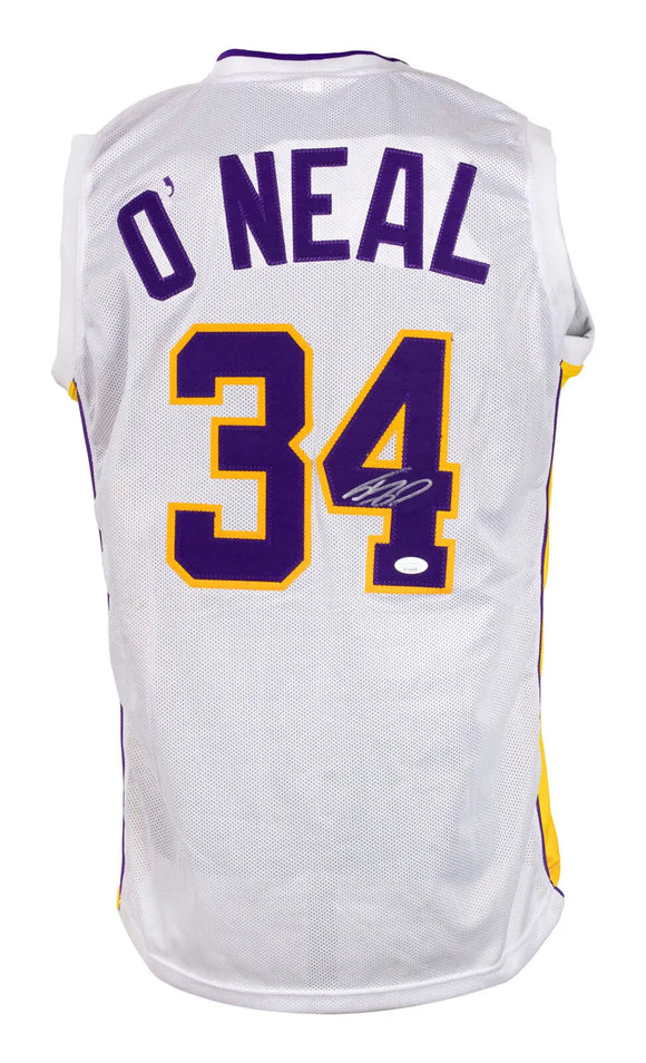 Shaquille O'Neal Signed Custom White Pro Style Basketball Jersey JSA ITP Sports Integrity