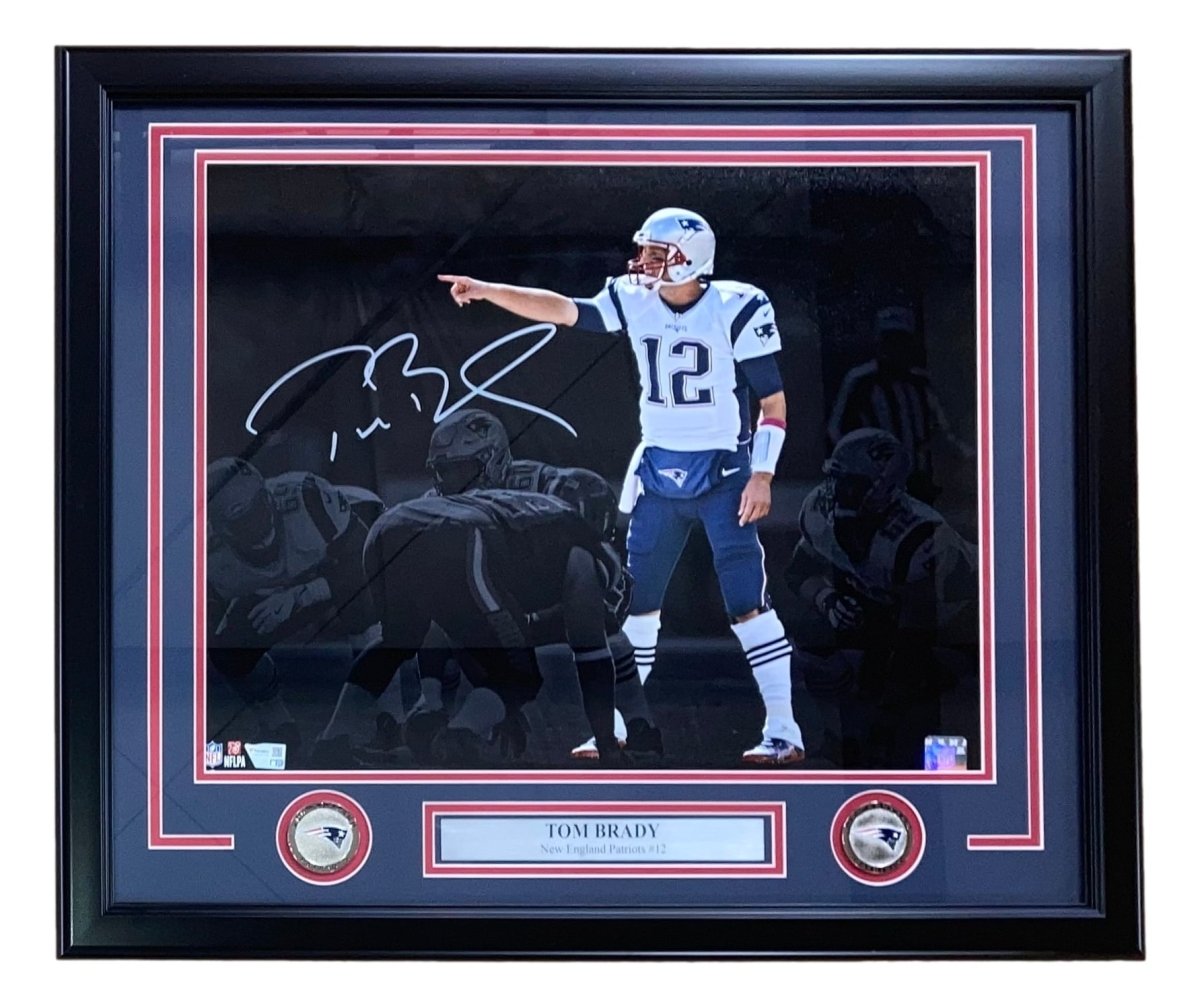 Tom Brady Signed Framed 16x20 New England Patriots Spotlight Photo