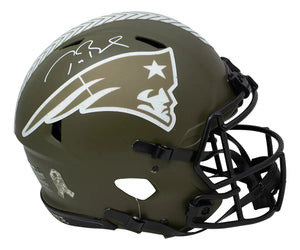 Tom Brady Signed Patriots Full Size Authentic Salute To Service Helmet Fanatics Sports Integrity
