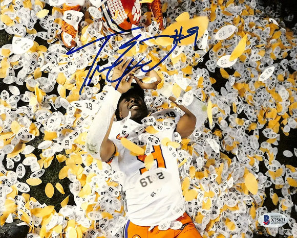 Travis Etienne Signed 8x10 Clemson Tigers Confetti Photo BAS Sports Integrity