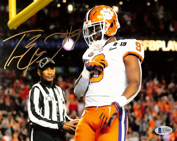Travis Etienne Signed in Gold 8x10 Clemson Tigers Football Photo BAS Sports Integrity