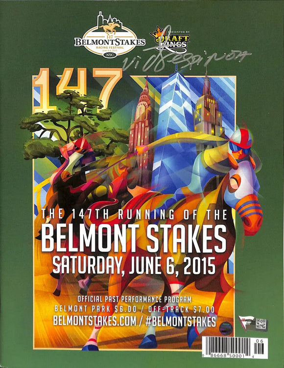 Victor Espinoza Signed 2015 Belmont Stakes Official Program Steiner Sports Integrity