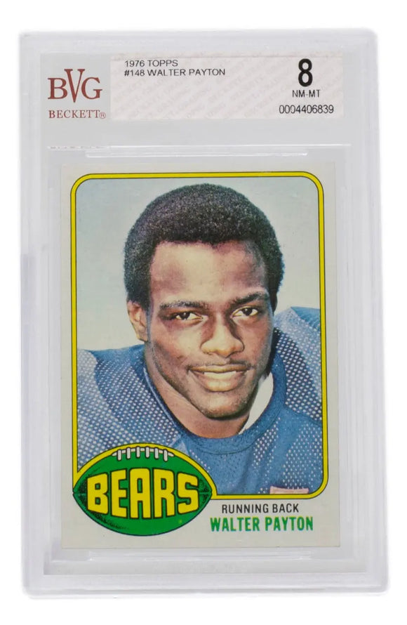 Walter Payton 1976 Topps #148 Chicago Bears Football Card BGS NM-MT 8 Sports Integrity
