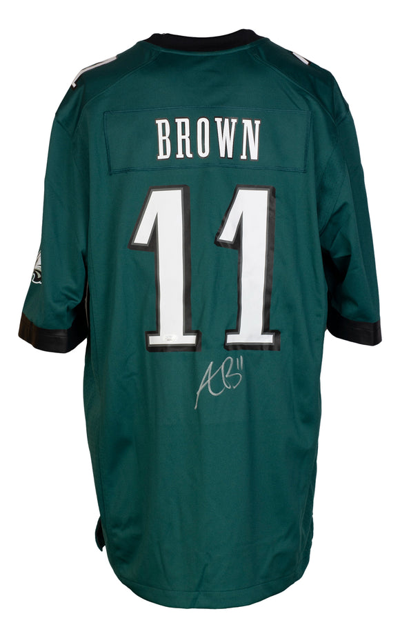 AJ Brown Signed Philadelphia Eagles Green Nike Replica Football Jersey JSA