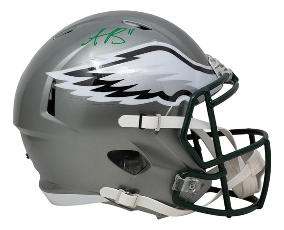 AJ Brown Signed Philadelphia Eagles Full Size Speed Replica Flash Helmet JSA