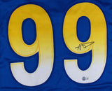 Aaron Donald Los Angeles Signed Blue Football Jersey BAS