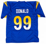 Aaron Donald Los Angeles Signed Blue Football Jersey BAS