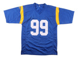 Aaron Donald Los Angeles Signed Blue Football Jersey JSA QR