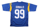Aaron Donald Los Angeles Signed Blue Football Jersey JSA QR