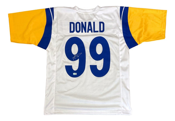 Aaron Donald Los Angeles Signed White Football Jersey BAS ITP