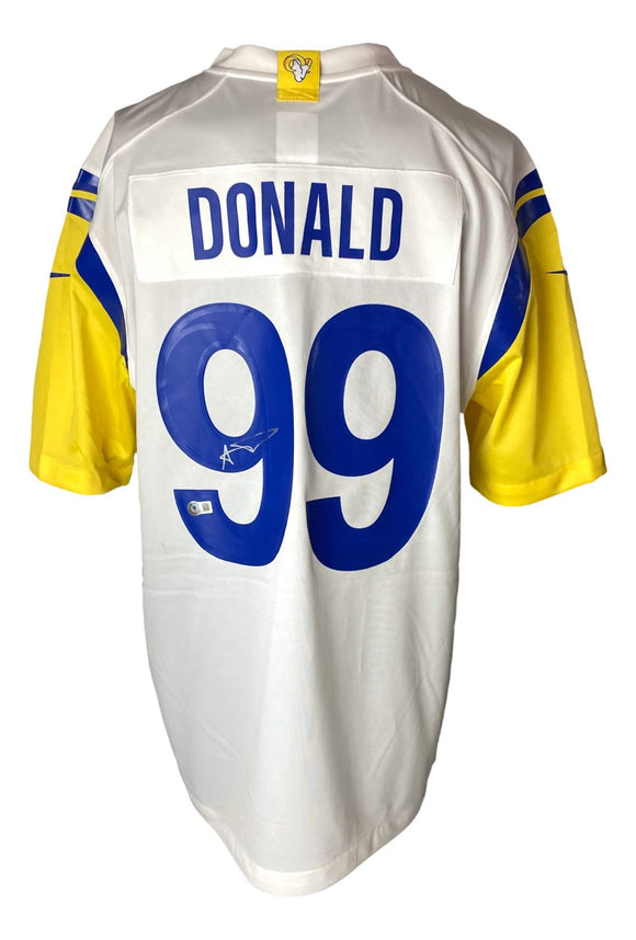 Aaron Donald Signed Los Angeles Rams White Nike Game Jersey BAS