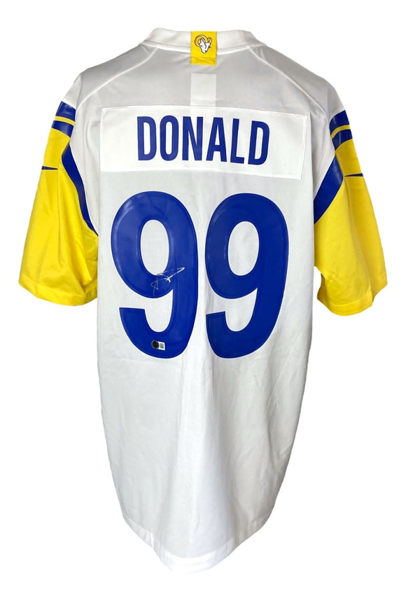 Aaron Donald Signed Los Angeles Rams White Nike Game Jersey BAS ITP