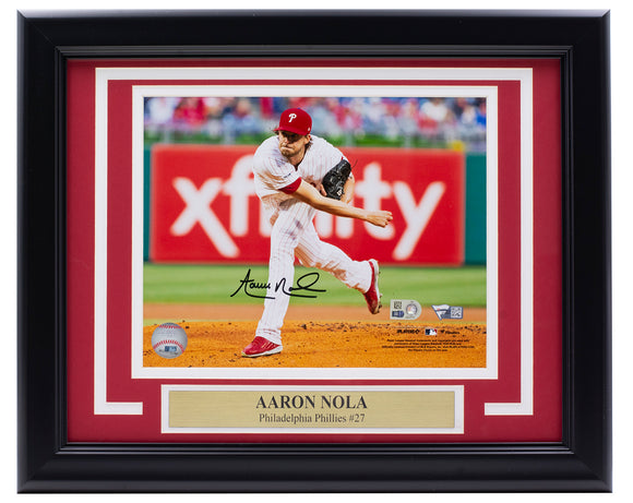 Aaron Nola Signed Framed Philadelphia Phillies 8x10 Photo Fanatics MLB Sports Integrity