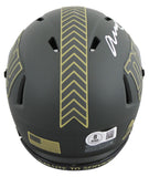 Abdul Carter Signed New York Giants Salute To Service Mini Speed Helmet BAS