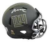 Abdul Carter Signed New York Giants Salute To Service Mini Speed Helmet BAS