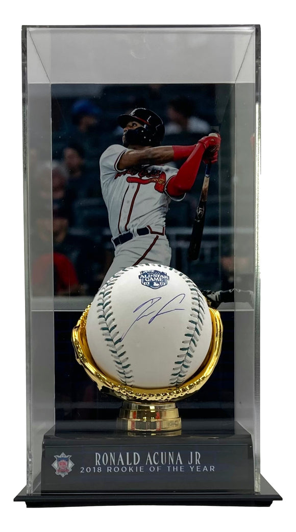 Ronald Acuna Jr Braves Signed 2023 MLB All-Star Game Baseball w/ Photo Case BAS