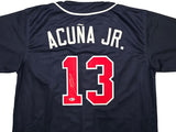 Ronald Acuna Jr Atlanta Signed Navy Blue Baseball Jersey BAS