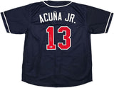 Ronald Acuna Jr Atlanta Signed Navy Blue Baseball Jersey BAS