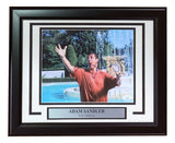 Sports Integrity's Adam Sandler Signed Framed 8x10 Billy Madison Singing Photo features Adam Sandler with arms raised by a fountain. Includes autograph and a plaque reading "ADAM SANDLER Billy Madison." JSA certified.
