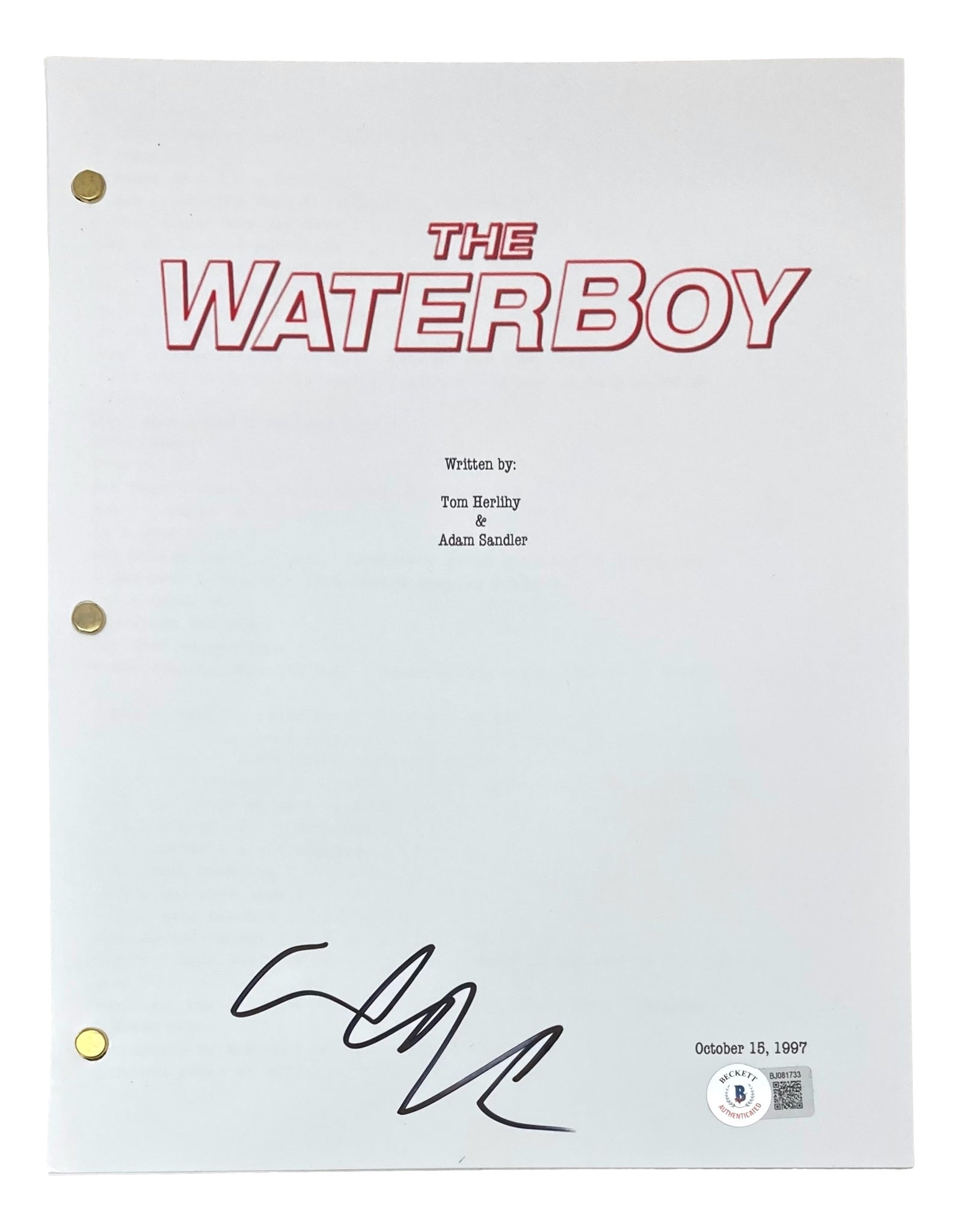 Adam Sandler Signed The Waterboy Jersey (Beckett)