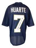 The Sports Integrity John Huarte Notre Dame Navy Blue Football Jersey (#7, HT 64) features HUARTE and a black ink autograph with #7 on the back, authenticated by a JSA hologram.